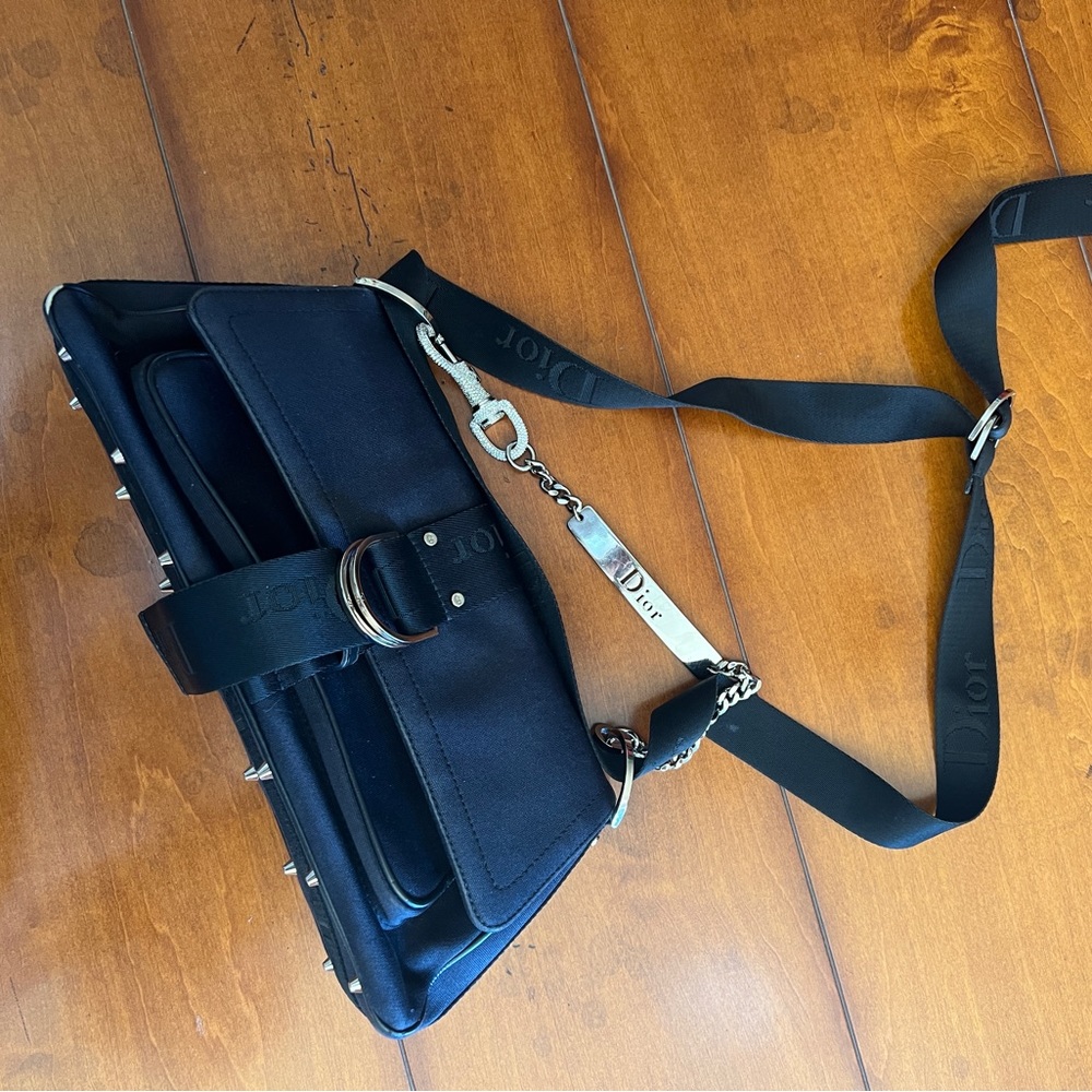 Dior Black Coated Canvas Hardcore Shoulder Bag